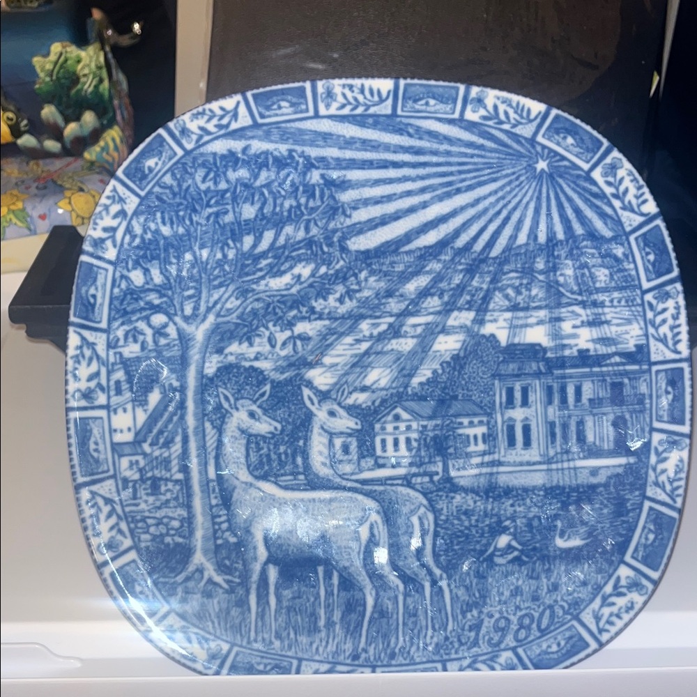 Vintage Rorstrand Julen 1980 Christmas Plate Gunnar Nylund